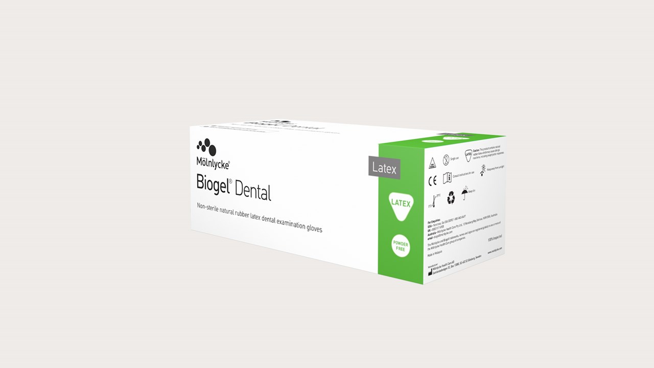 Biogel Dental non-sterile dental glove package